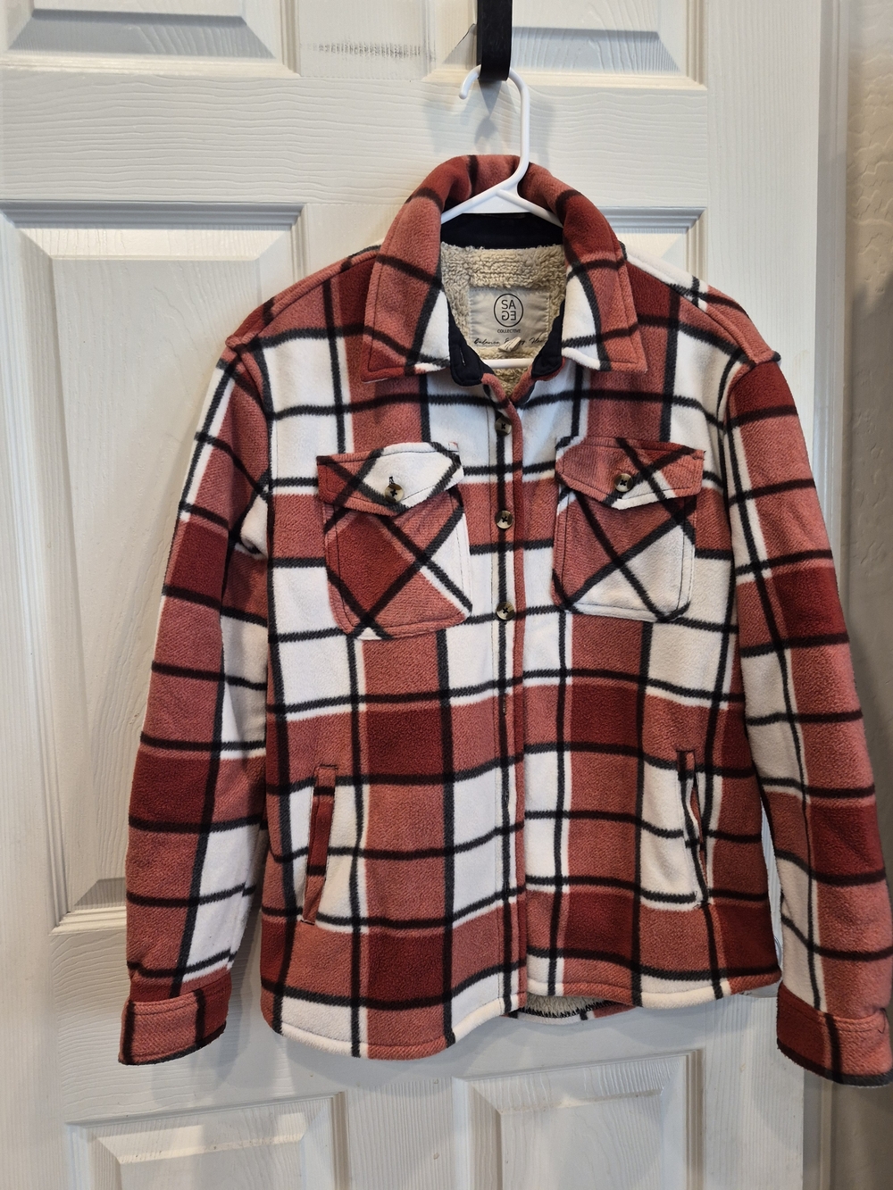 3/30 Rust Plaid Sherpa-Lined Jacket